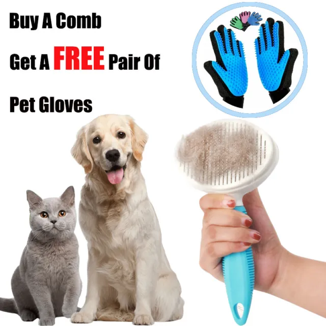 Pet Hair Brush Remover Dog Cat Comb Needle Grooming Gloves Bath Deshedding Tool