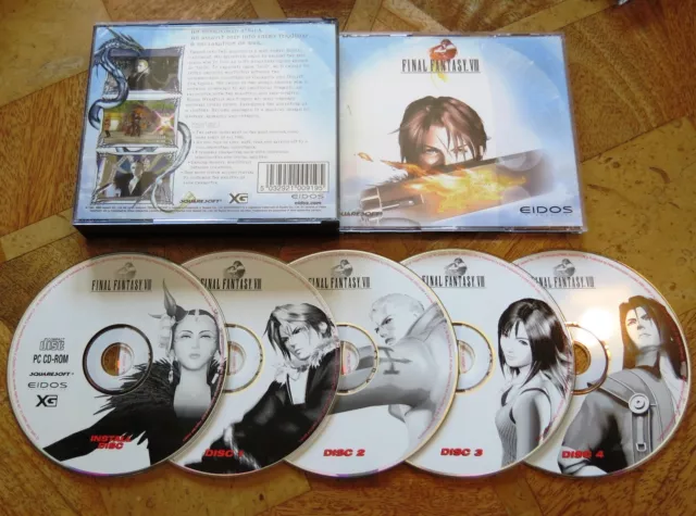 FF Final Fantasy VIII 8 by Eidos / Squaresoft (PC CD-ROM, 2000) Very Good Cond.