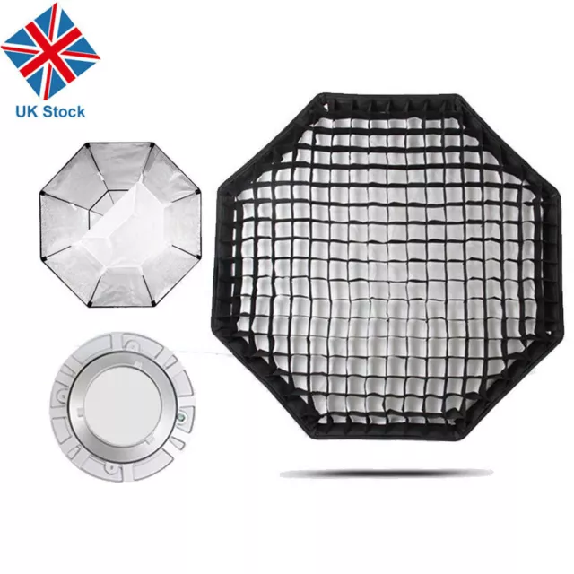 Godox 120cm 47" Octagon Honeycomb Grid Softbox Bowen Mount For Studio Photo UK