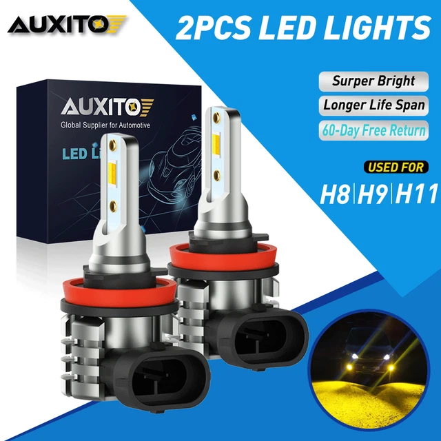 AUXITO 2pcs Switchback H11/H8/H16 LED Fog Light Bulbs - Dual Color Yellow/White, 3400 Lumens, CANbus