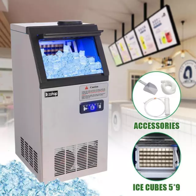 Heavy Duty 150lb /24H Commercial Built-in Stainless Steel Ice Maker Cube Machine