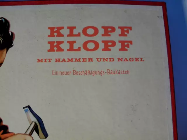 Altes Spiel * Klopf Klopf mit Hammer und Nagel * Baukasten * von Hausser * 3