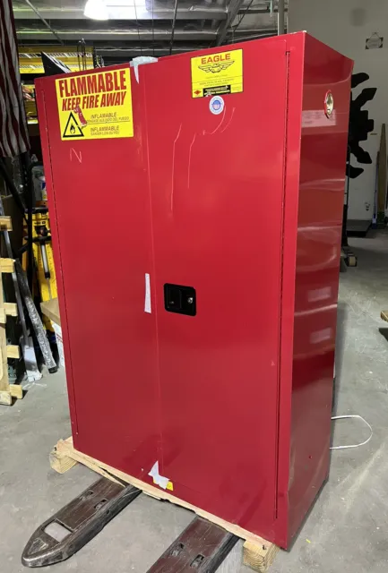 EAGLE PI47X Flammables Safety Cabinet 60 gal 43" x 18" x 65" Red, Manual Close