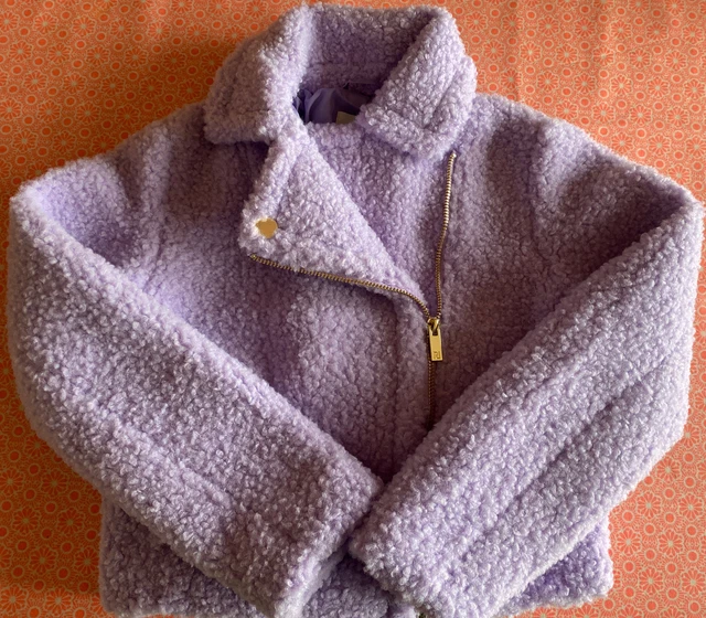 BNWT Lilac purple girls Sherpa fleece jacket river island age 7-8yrs