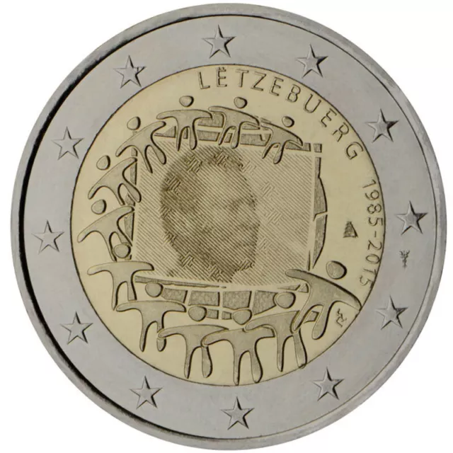Luxemburgo 2015 2 € euros conmemorativos XXX Aniversario bandera