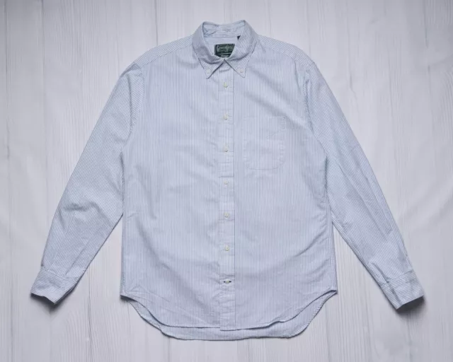 Gitman Vintage $205 NWT Blue Striped Oxford Button Down Collar Cotton Shirt XXL