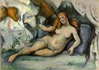 IMPRESSIONISMUS Paul Cezanne LIEGENDER WEIBLICHER AKT FAKSIMILE 68 Büttenpapier