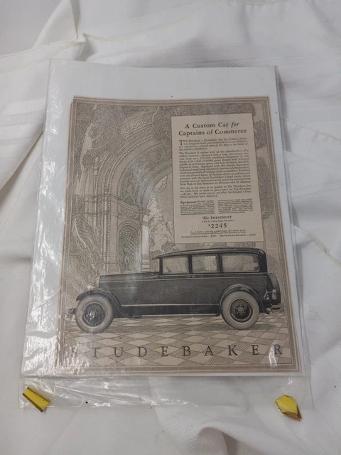 1926 STUDEBAKER CUSTOM BROUGHAM  antique print ad Motor car 10 1/2 x 14