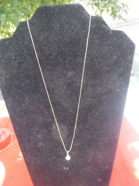 20" 14K Solid Yellow Gold Box Square Link Chain Necklace WITH 14K  Pendant