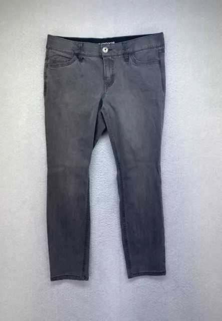 Liz Claiborne Womens Size 6 Petite Gray Mid Rise Stretch Waist Skinny Jeans