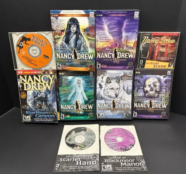 Lot of 10 Nancy Drew PC/Mac Games - Her Interactive Mystery