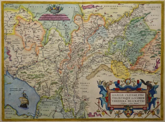 Gelriae, Cliviae -Herzogtümer Geldern, Kleve, Jülich von Abraham Ortelius -1579