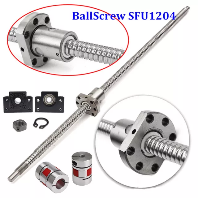 150-800mm SFU1204 Rolled BallScrew Length Ballnut + BK/BF10 End Support Coupler 2