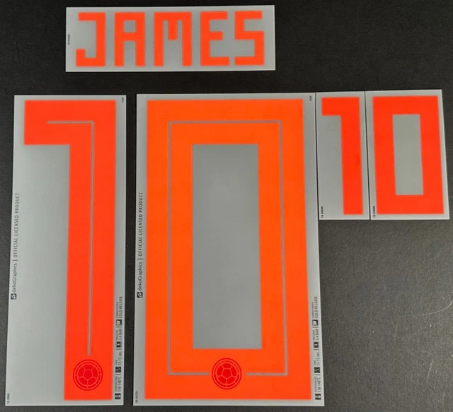 2018-2019 OFFICIAL JAMES 10 Colombia Away Player Size Name And Number ...