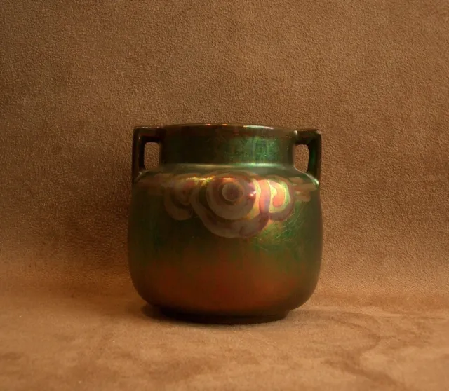 Vase En Ceramique Irisée Signé  Montieres Amiens Art Deco