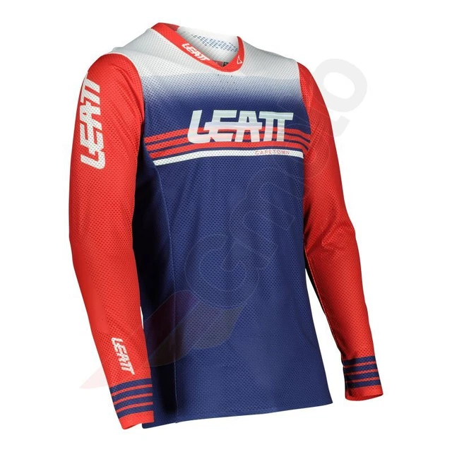 Camicia motocross offroad jersey leatt 5.5 V22 ultraweld blu scuro rosso XL