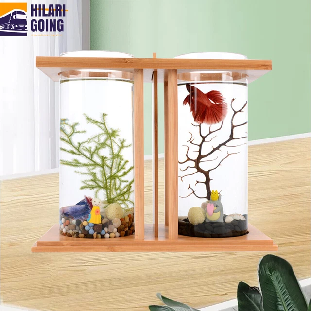 LED Light Mini Fish Tank Goldfish Betta Aquarium Office Desktop Decoration Small