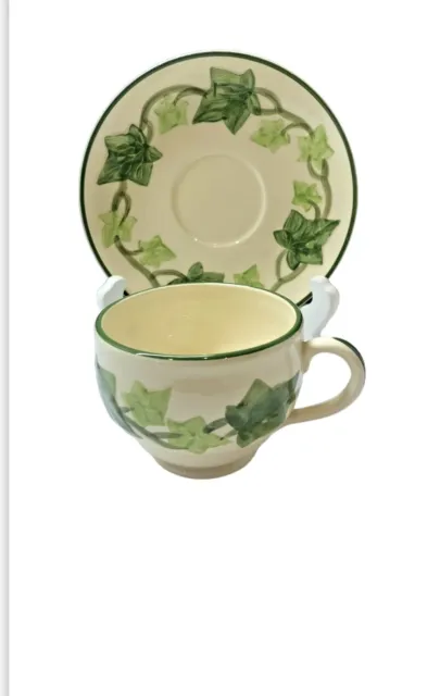 Vintage Franciscan Ware Pottery, Green Ivy Leaf Leaves, Cup And saucer,