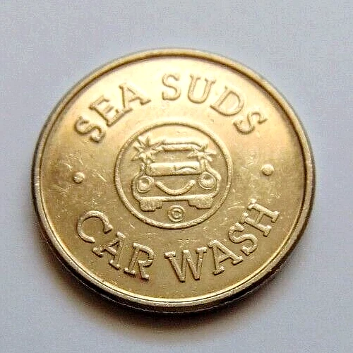 Sea Suds Car Wash $1.00 Token No Cash Value Copper Nickel .9375"