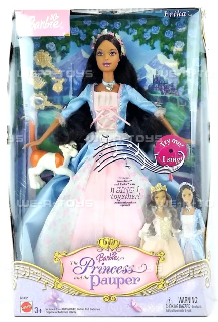 Barbie as the Princess and the Pauper Erika Singing Doll C3362 2004 Mattel NRFB