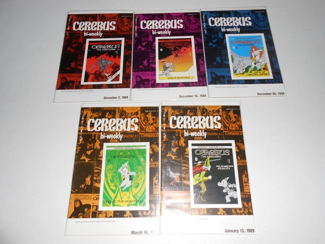 Cerebus Bi-Weekly #1, #2, #3, #4, #8, #15 ~ 1988 Aardvark  (6 BK LOT) VF ~ Sim