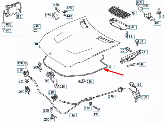 MERCEDES-BENZ SL R230 Bonnet Hood Seal A2308890098 New Genuine