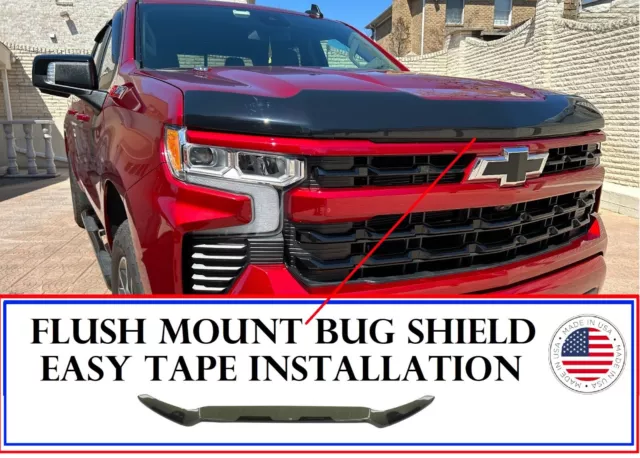 Bug Shield Hood Protector Tape On SMOKED Deflector FOR GMC Sierra 1500 2014-2018