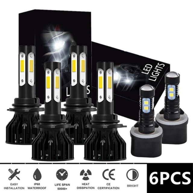 LED Headlights Fog Light Bulbs 6x For Chevy Silverado 1999-2002 Tahoe 2001-2006