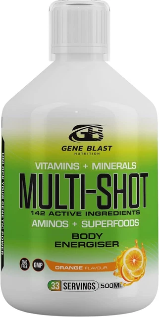 MULTI-SHOT LIQUID MULTIVITAMIN w/142 Active Health & Sports Vitamins ...