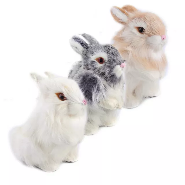 Realistische Häschen Flaumiges Simulation Furry Bunny Kuscheltier Geschenk Deko