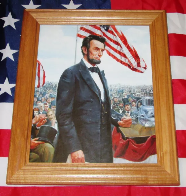 Framed Civil War Print, Mort Kunstler, ABRAHAM LINCOLN, Gettysburg Address