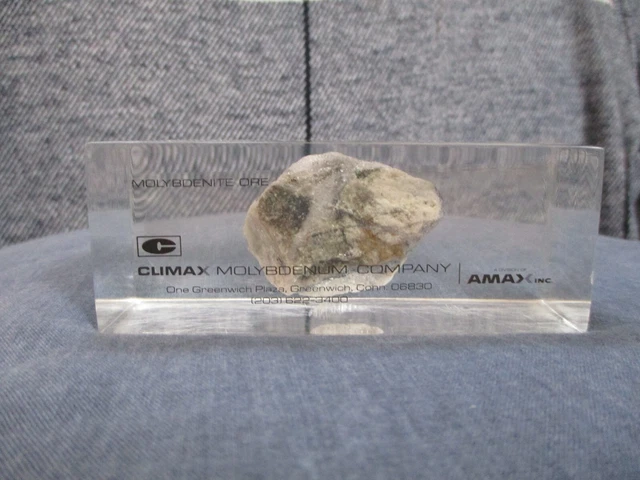 Rare Molybdenite Ore Display- Amax/Climax Molybdenum Company Usa/Retired Officer Rare Molybdenite Ore Display- Amax/Climax Molybdenum Company Usa/Retired Officer