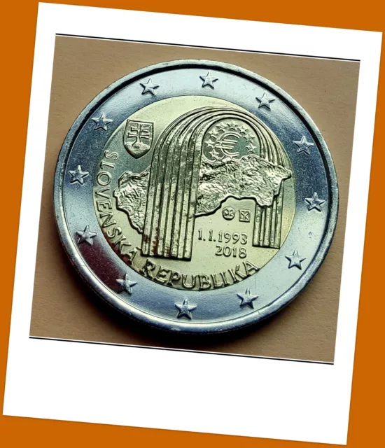 2 Euro Gedenkmünze Slowakei 2018 - 25 Jahre Slowakische Republik - Lieferbar