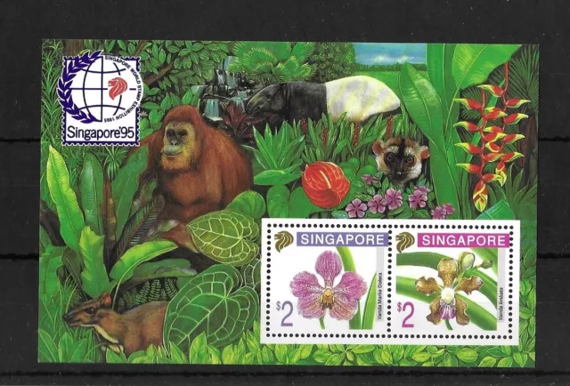 Singapore 1995 MNH Singapore 95 Int'l Stamp Exh (Issue 5) Orchids MS 797