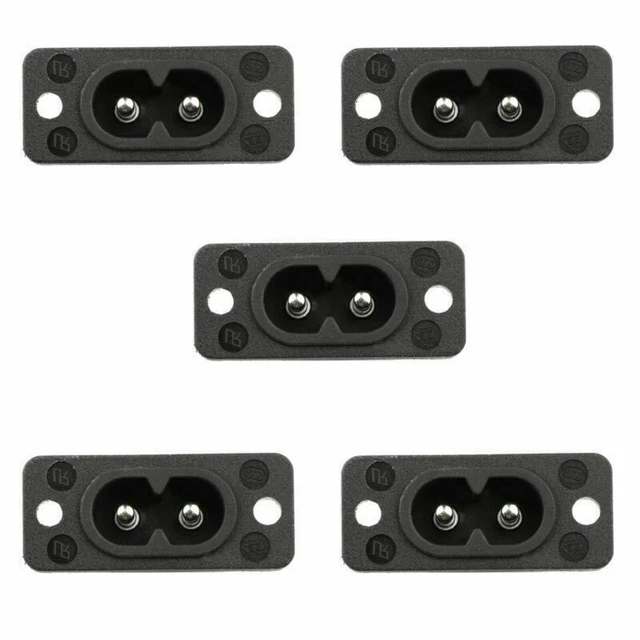 5x IEC320 C7 2 Pin FeMale Power Socket With Switch 2.5A 250V For Boat AC-20A  GR