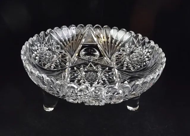 ABP 3-Footed Bowl American Brilliant Period Cut Glass