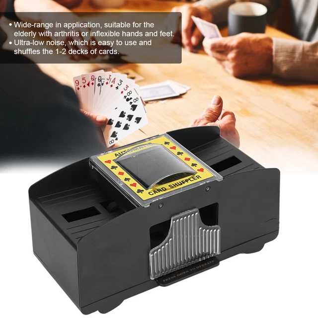 Adult Elderly Electric Automatic 2 Deck Labor Saving Card Shuffler Tool ECA