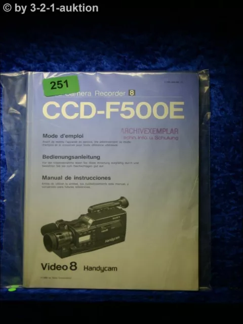 Sony Bedienungsanleitung CCD F500E Video 8 Camera Recorder (#0251)