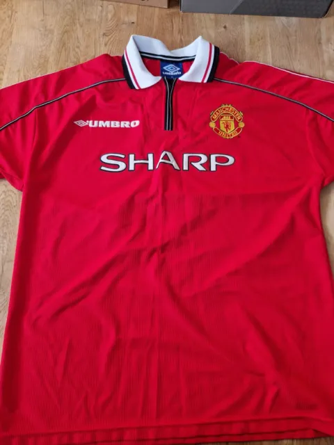 MANCHESTER UNITED  SHARP Vintage UMBRO Shirt Jersey 1998/99 Man Utd