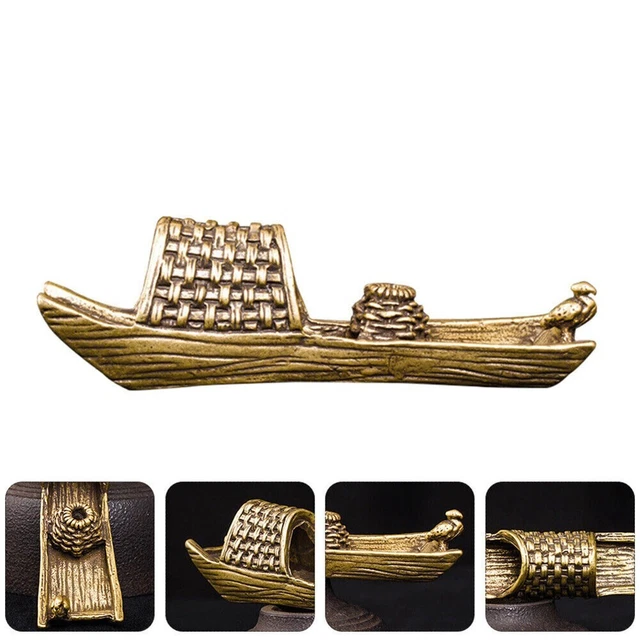 Figurine antique bateau de poisson décoration en laiton exquise pour utilisatio