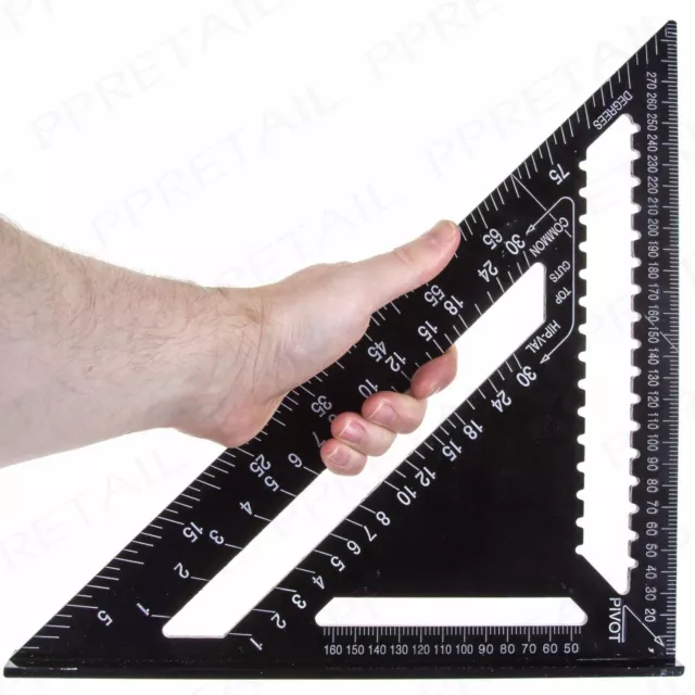 SPEED SQUARE Rafter Large Aluminium 12" Roofing Builders Roofers Tri Triangular