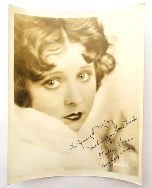 Helen Kane Photo “Voice of Betty Boop" Hand Signed Original Photo 1930s Vintage