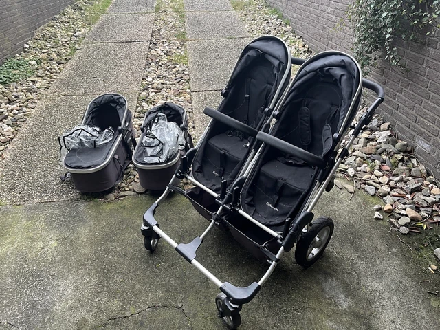 Firstwheel Zwillingskinderwagen/ Babyschalen/Regenverdeck