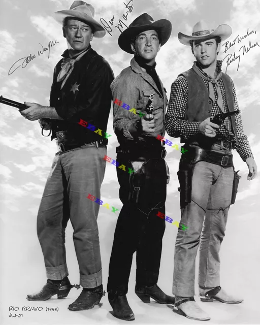 John Wayne Dean Martin Ricky Nelson Rio Bravo Autographed Signed 8x10 Photo Rep