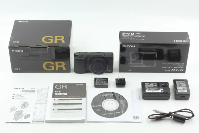 SH:281 [Top MINT in Box] Ricoh GR II 16.2MP Black Digital Camera w/BJ-6 JAPAN 3