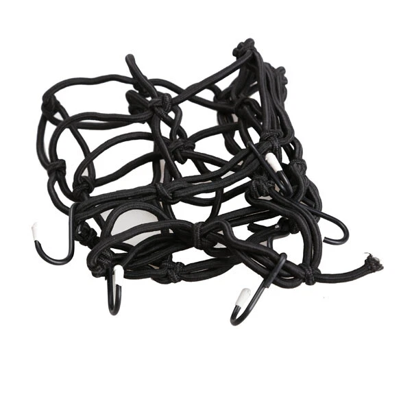 Motorcycle 6 Hooks Hold down Fuel Tank Luggage Net Mesh Web Bungee Black