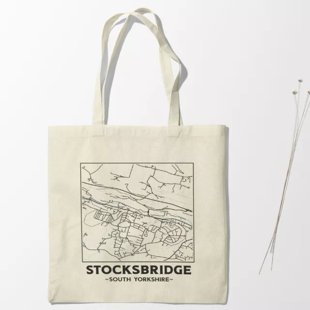 Stocksbridge - South Yorkshire City Street Map Tote Bag