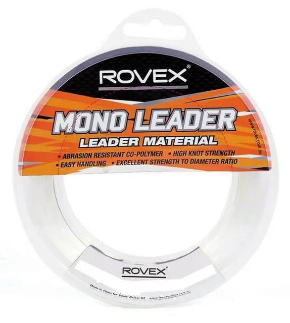 100m Spool of Rovex Monofilament Fishing Leader - Clear Mono Leader Line