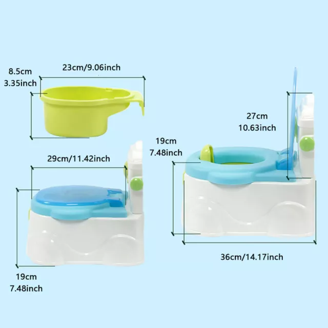 2 in 1 Kids Baby Toilet Seat Toddler Training Potty Trainer Safety Chair Urinal 3