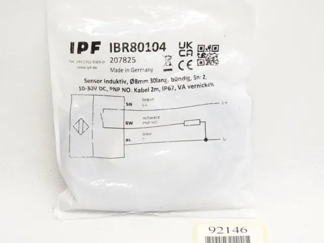 Ipf Electronique Capteur Inductive IBR80104 / Neuf Emballage D'Origine